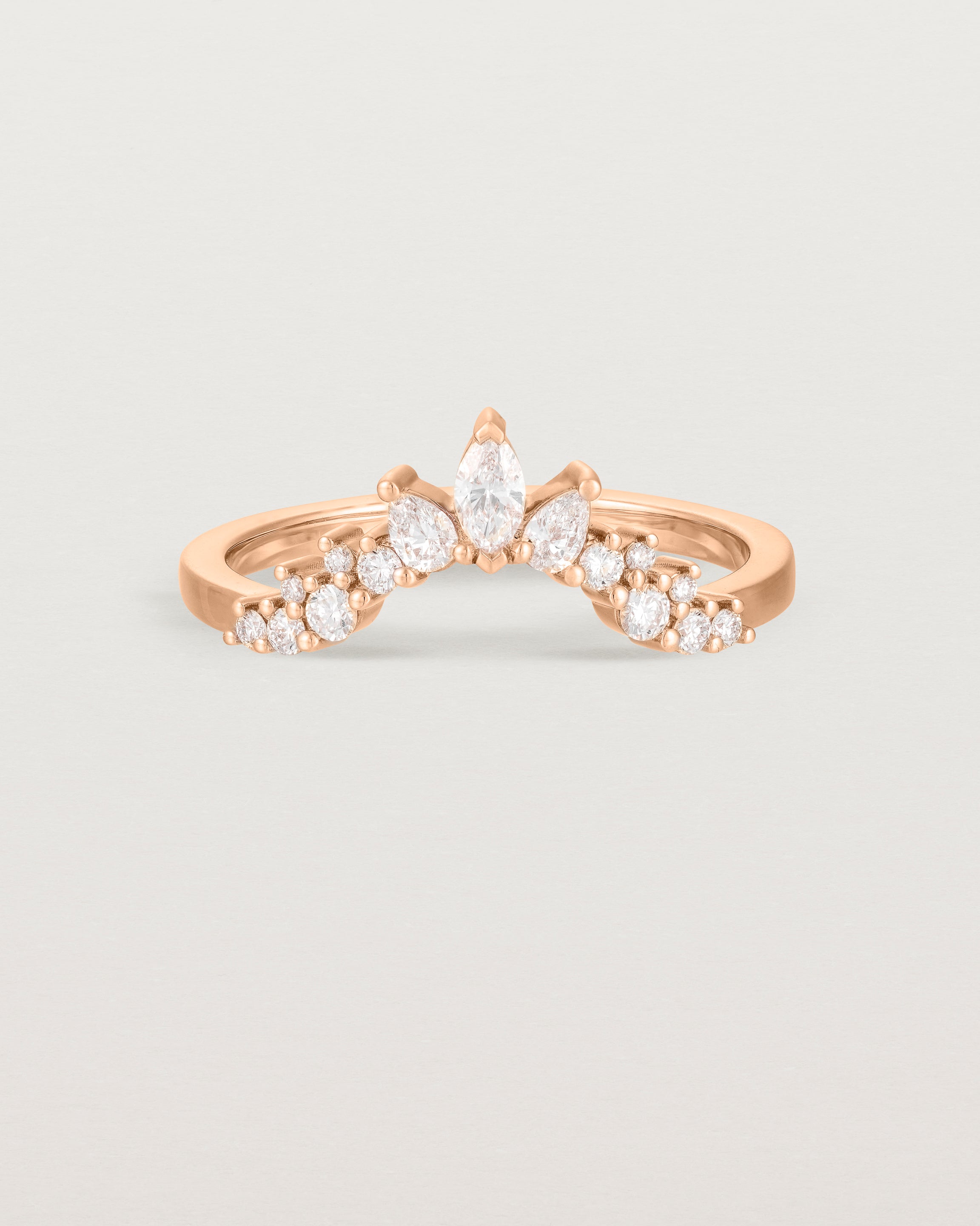 Front view of the Thalia Crown Ring | Fit Ⅳ | Rose Gold.