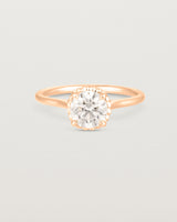 A front view of the Thea Round Solitaire with a white Laboratory Grown Diamond in Rose Gold
