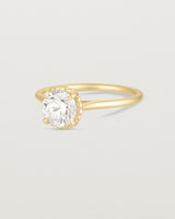 A side view of the Thea Round Solitaire with a white Laboratory Grown Diamond in Yellow Gold