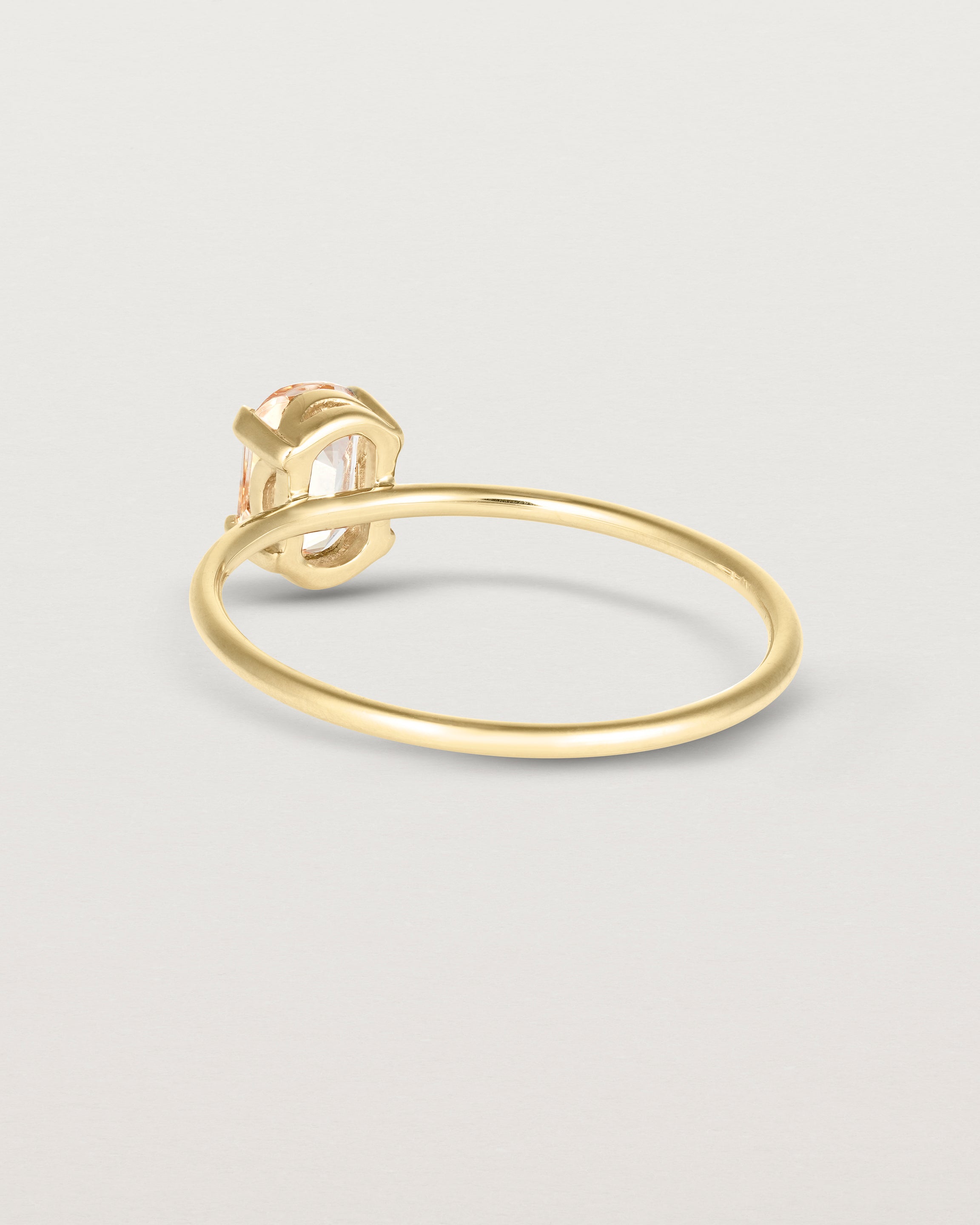 Back view of the Tiny Fei Ring | Morganite in yellow gold.