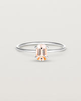 Front view of the Tiny Fei Ring | Morganite in sterling silver.