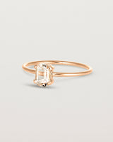 Angled view of the Tiny Fei Ring | Morganite in rose gold.