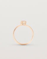 Standing view of the Tiny Fei Ring | Morganite in rose gold.