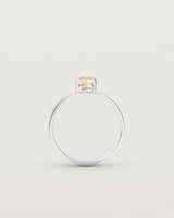 Standing view of the Tiny Fei Ring | Morganite in sterling silver.