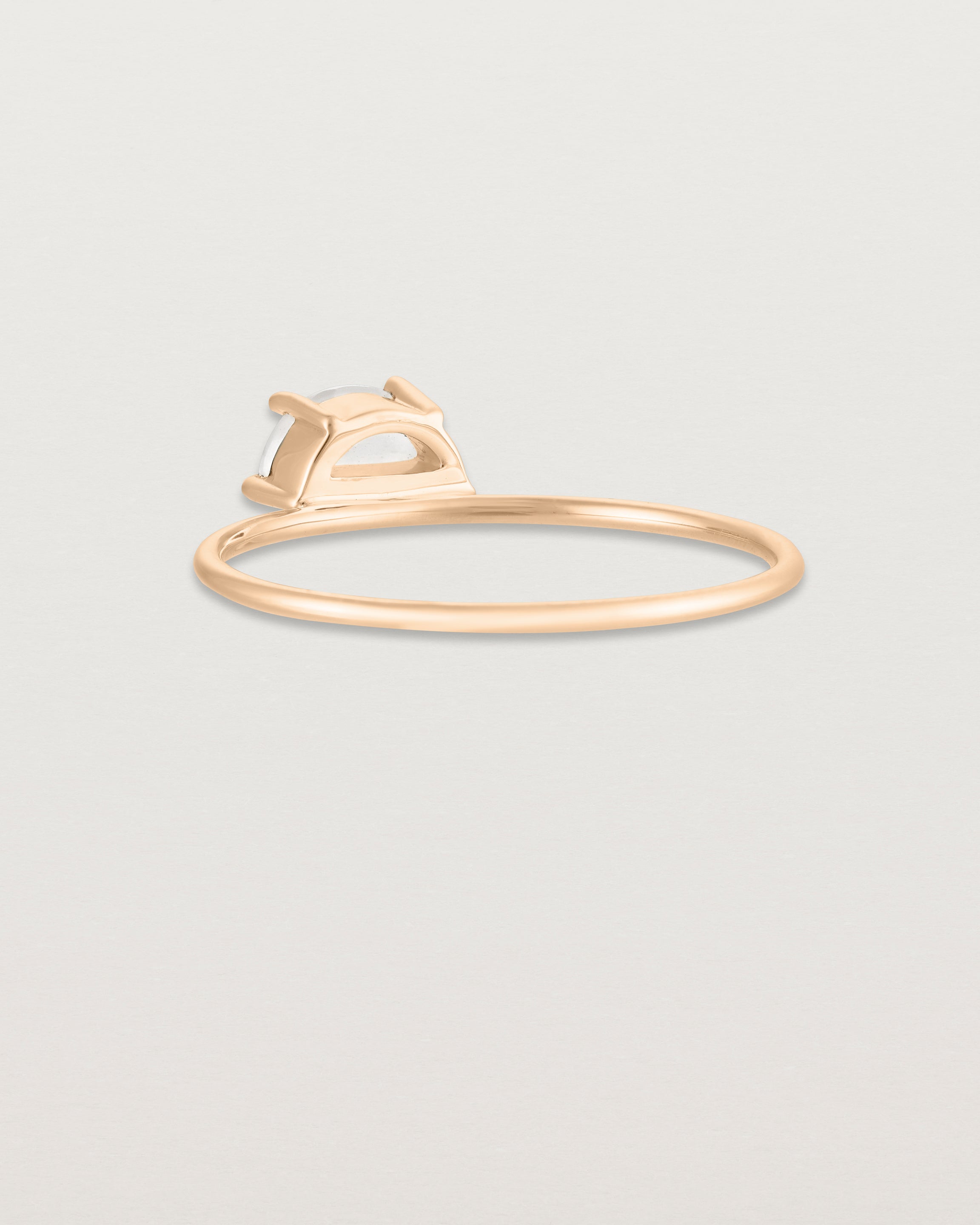 Back view of the Tiny Half Moon Ring | Moonstone in rose gold.