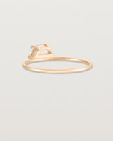 Back view of the Tiny Half Moon Ring | Moonstone in rose gold.