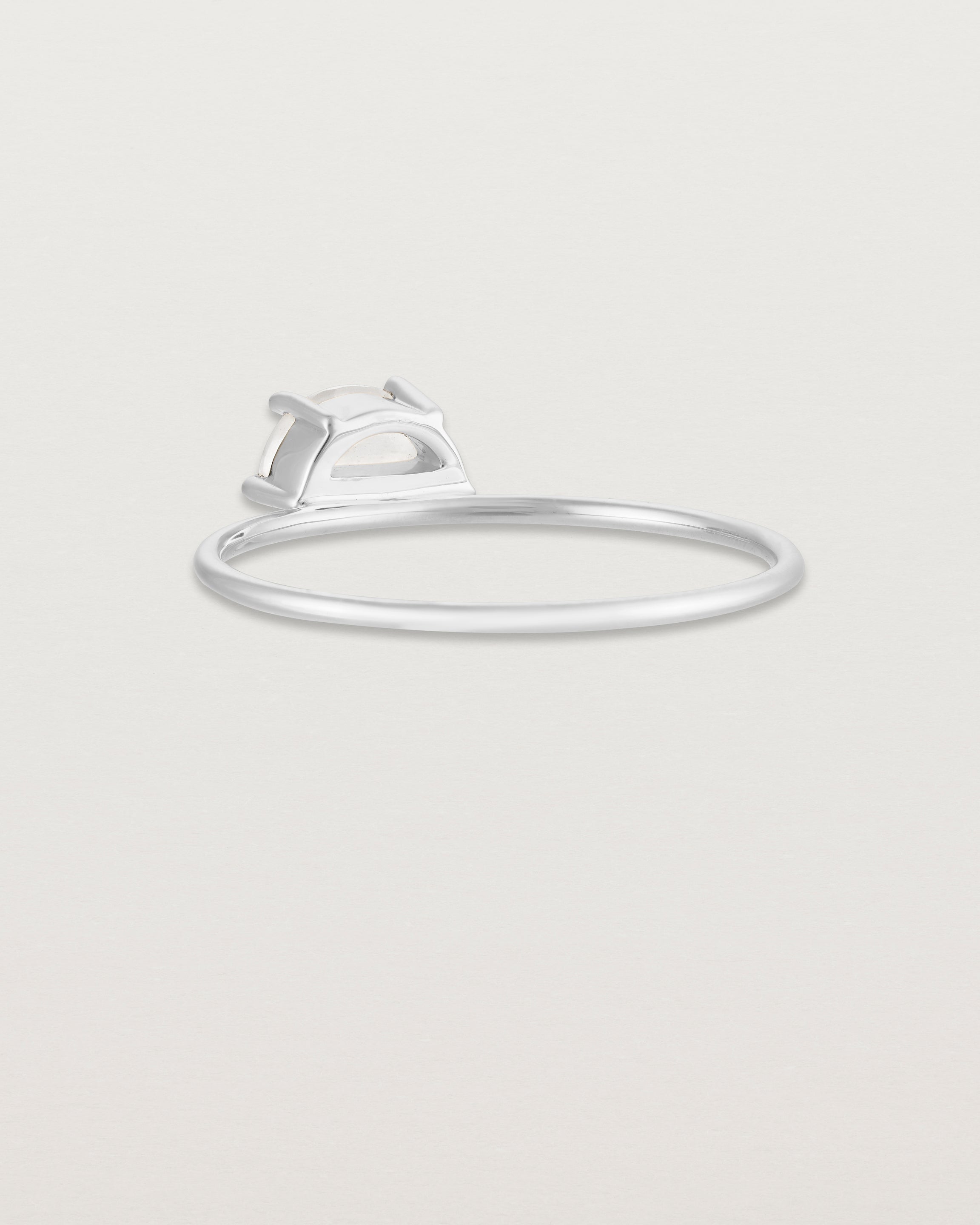 Back view of the Tiny Half Moon Ring | Moonstone in sterling silver.