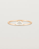 Front view of the Tiny Half Moon Ring | Moonstone in rose gold.