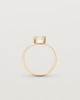 Standing view of the Tiny Half Moon Ring | Moonstone in rose gold.