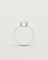 Standing view of the Tiny Half Moon Ring | Moonstone in sterling silver.