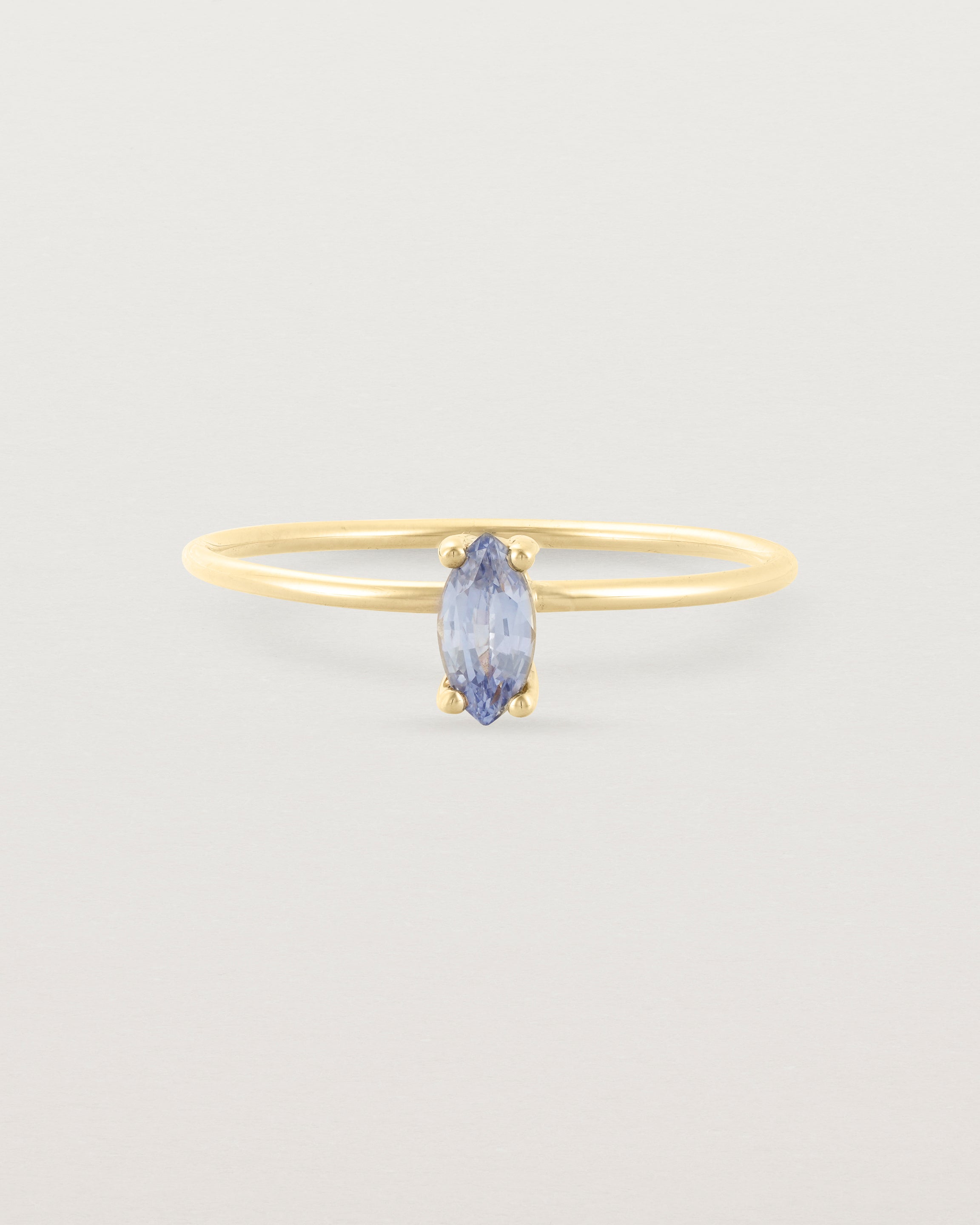 Front view of the Tiny Marquise Ring | Sapphire | Yellow Gold