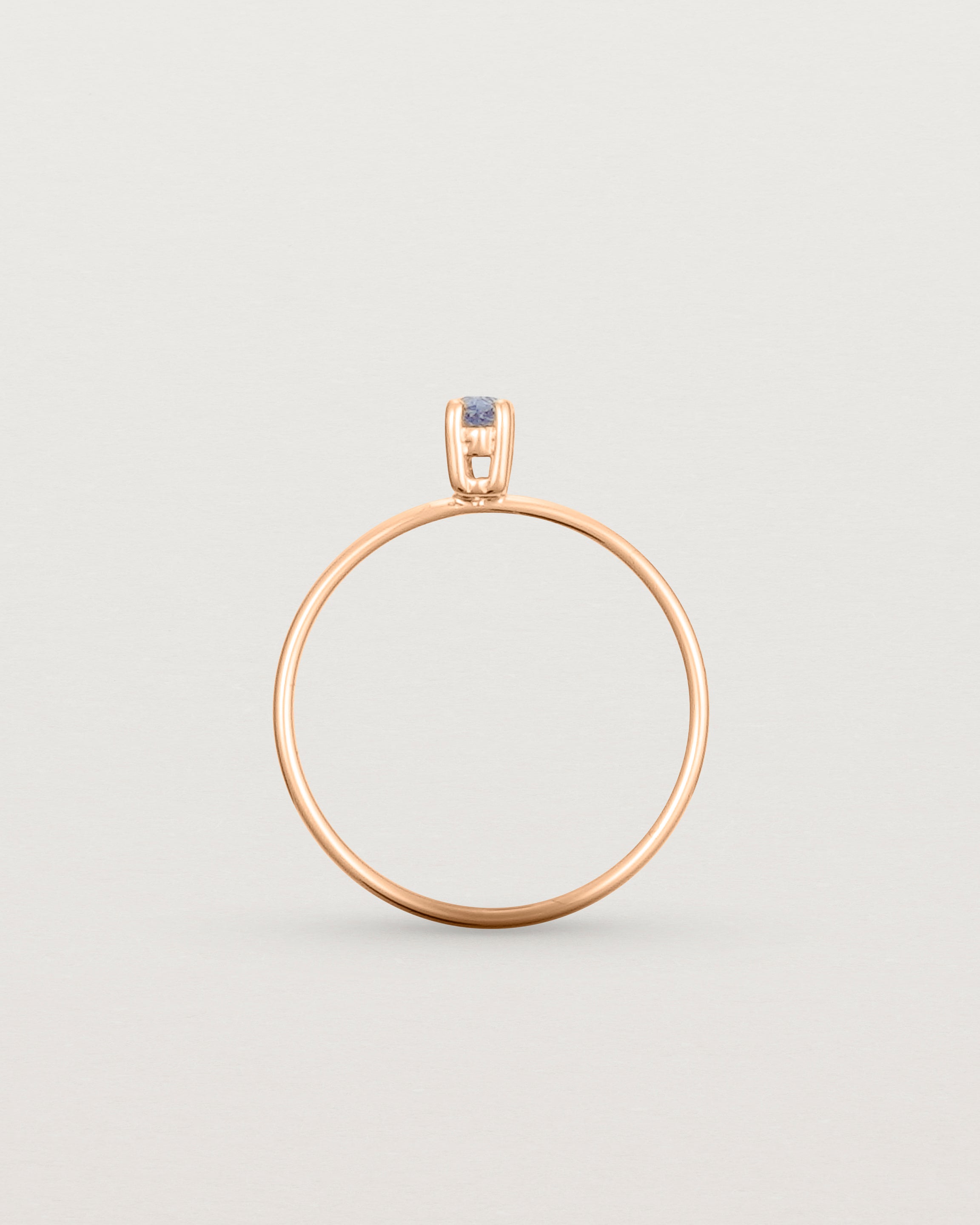 Standing view of the Tiny Marquise Ring | Sapphire | Rose Gold
