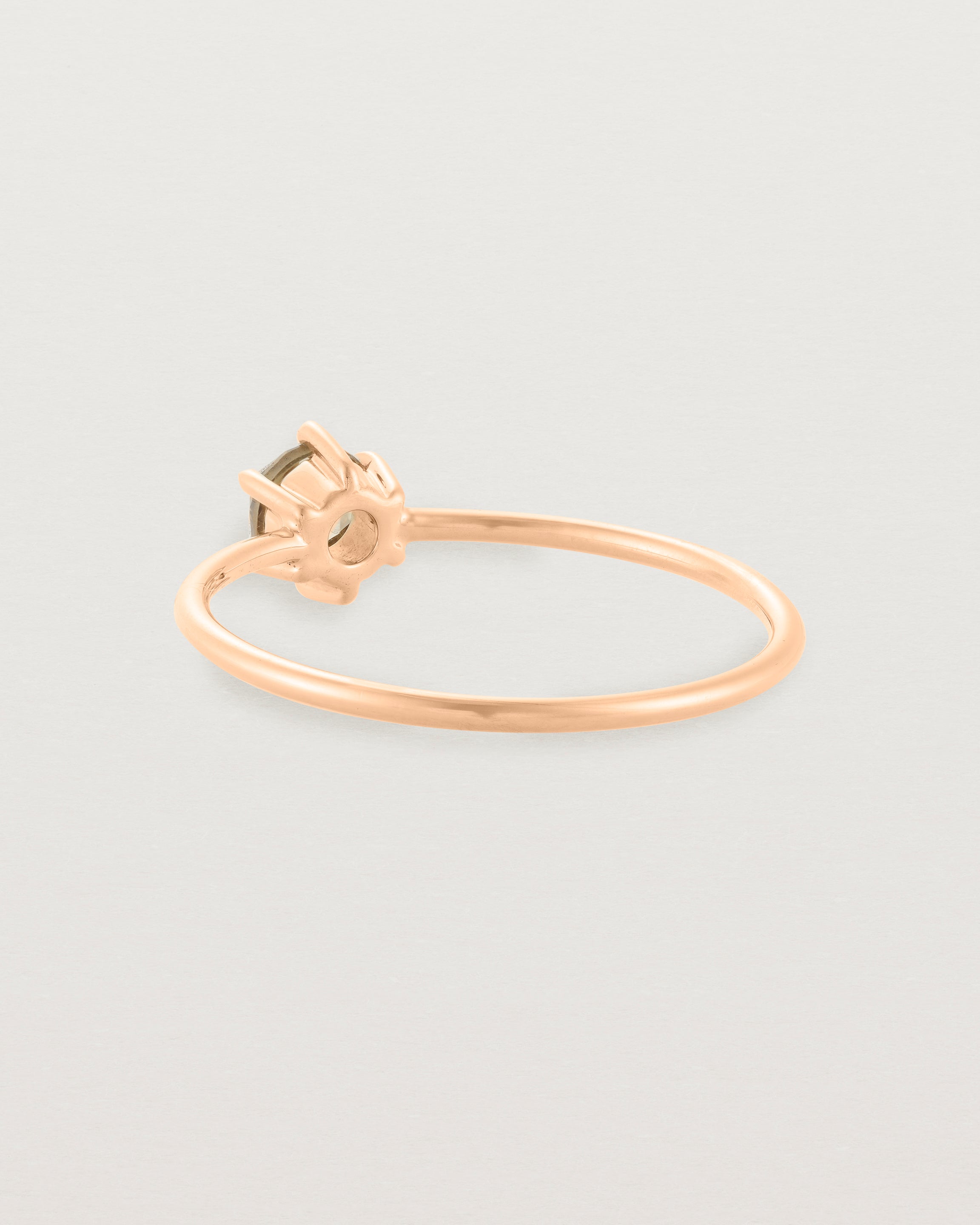 Back view of the Tiny Rose Cut Ring | Honey Quartz | Rose Gold.