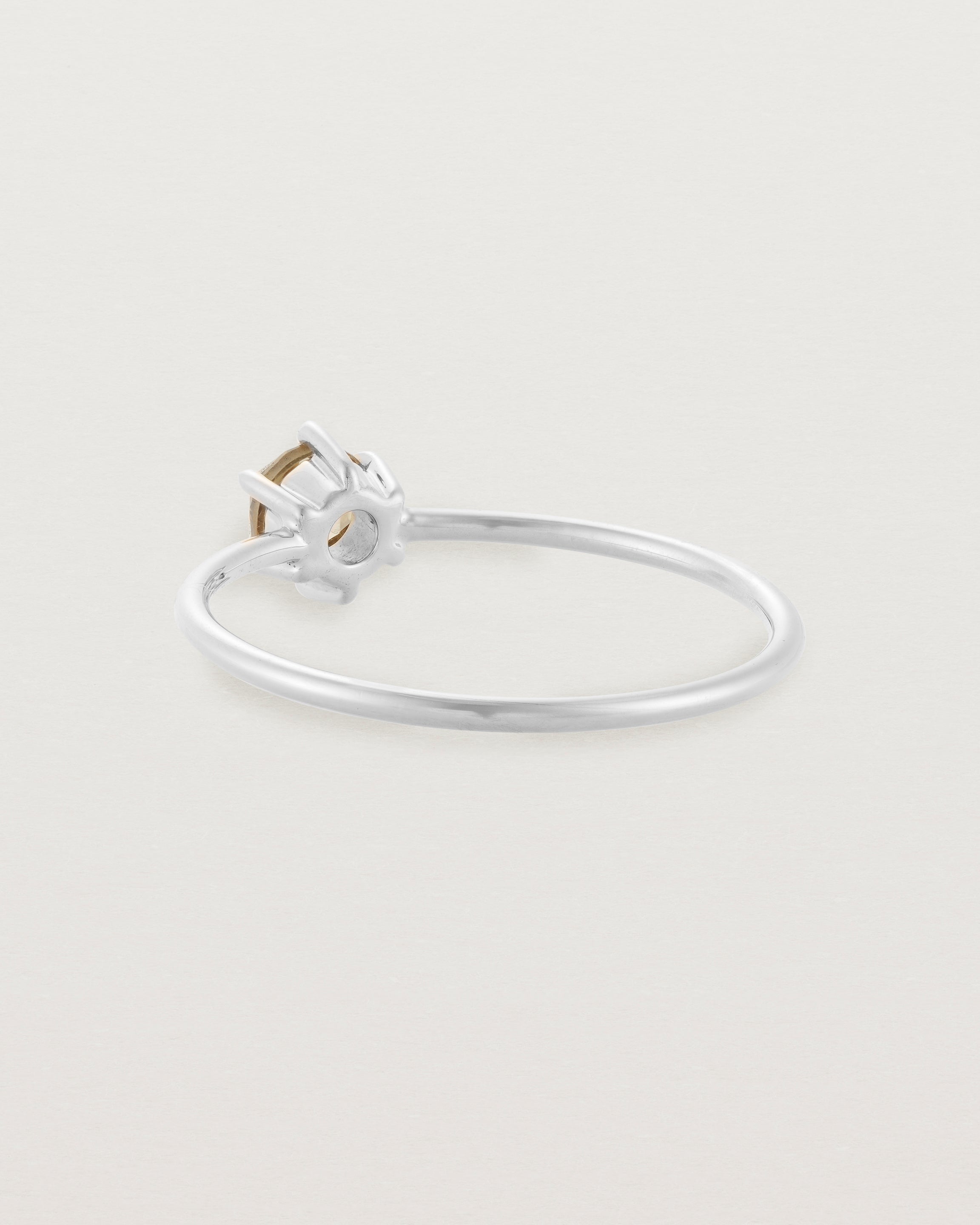 Back view of the Tiny Rose Cut Ring | Honey Quartz | Sterling Silver.