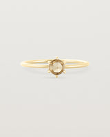Front view of the Tiny Rose Cut Ring | Honey Quartz | Yellow Gold.