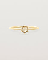 Front view of the Tiny Rose Cut Ring | Honey Quartz | Yellow Gold.