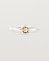 Front view of the Tiny Rose Cut Ring | Honey Quartz | Sterling Silver.