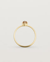 Standing view of the Tiny Rose Cut Ring | Honey Quartz | Yellow Gold.