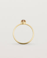 Standing view of the Tiny Rose Cut Ring | Honey Quartz | Yellow Gold.