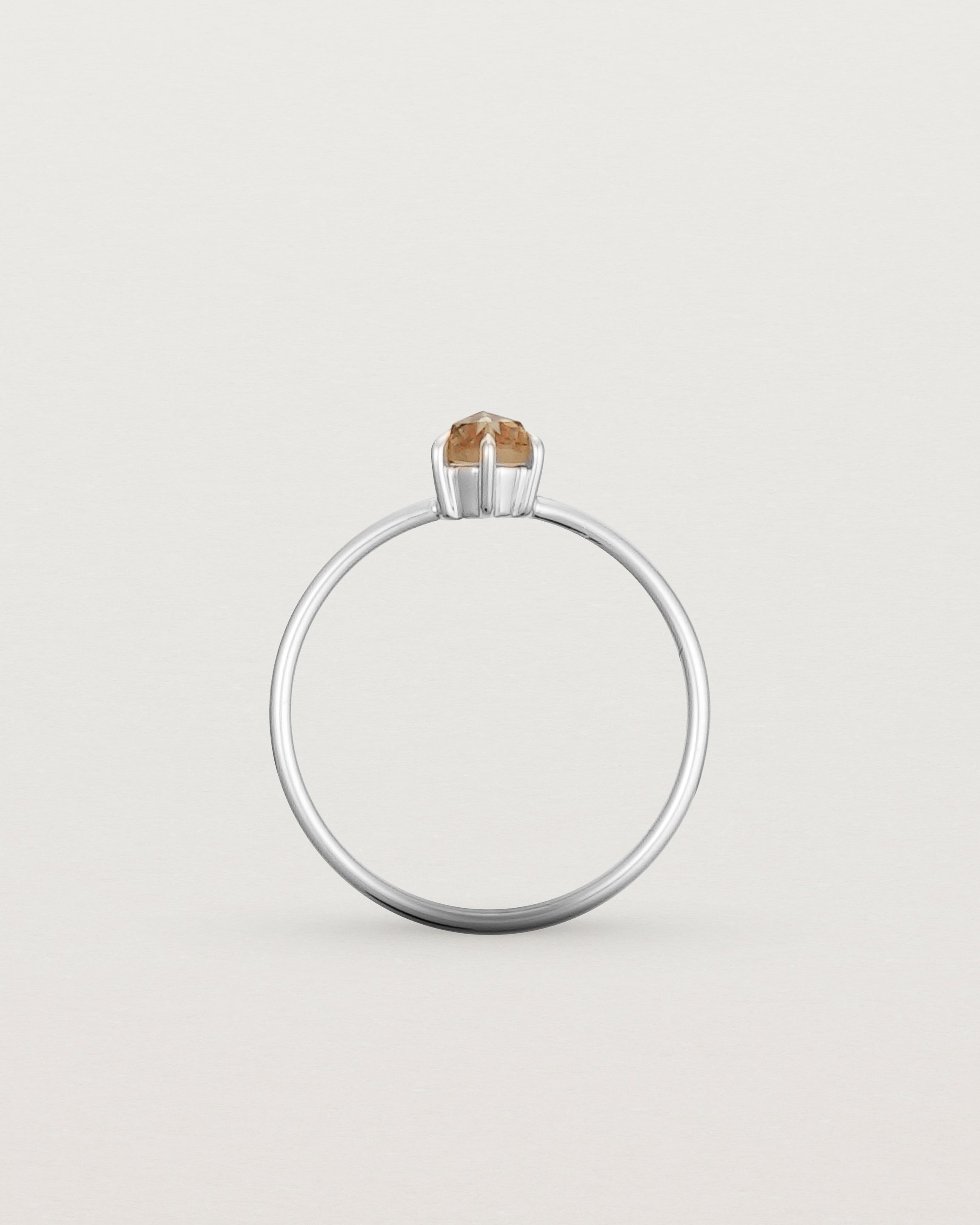 Standing view of the Tiny Rose Cut Ring | Honey Quartz | Sterling Silver.