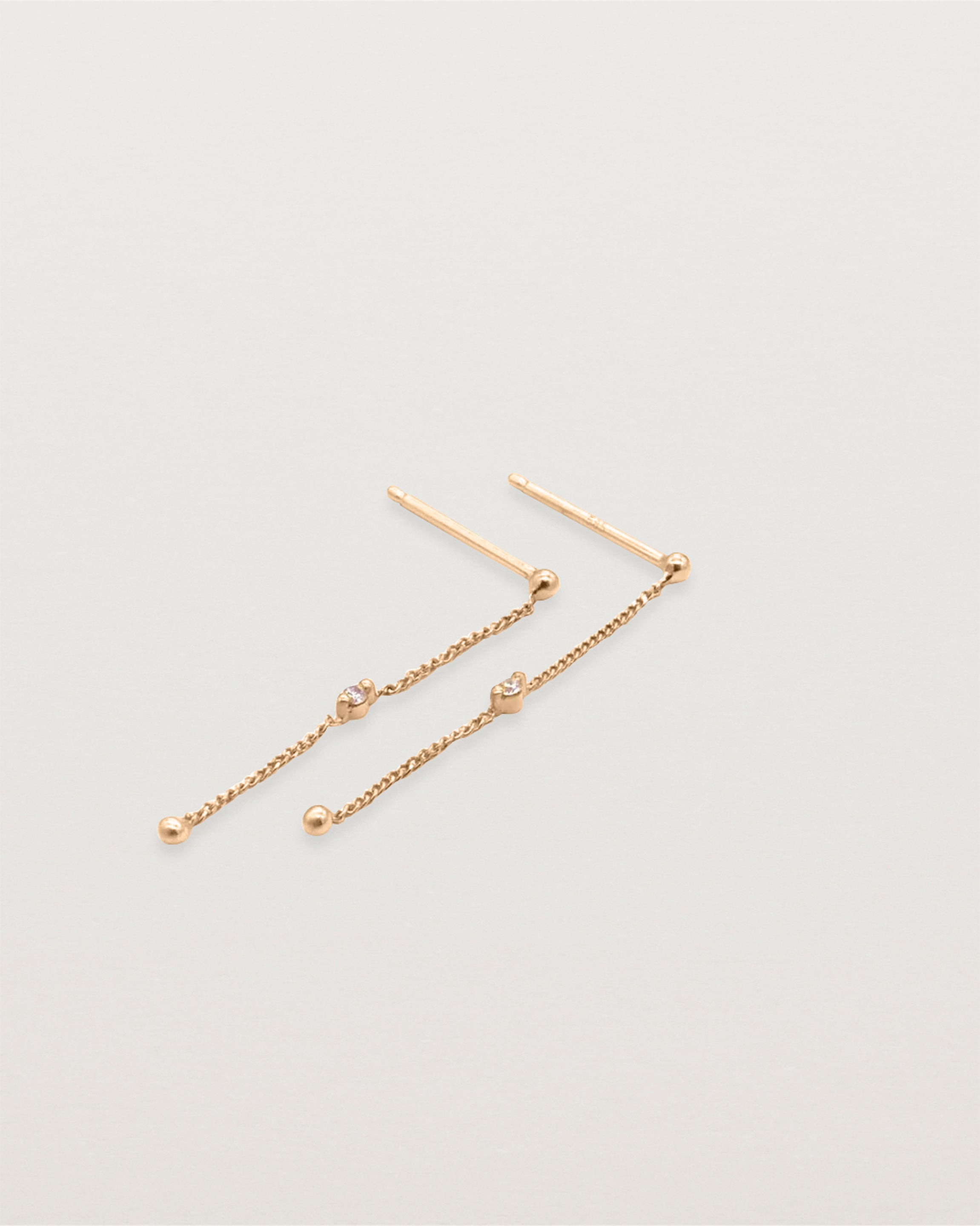 Una Drop Earrings | Diamond | Rose Gold