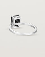 Back view of the Una Emerald Solitaire | Black Spinel | White Gold.