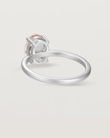 Back view of the Una Oval Solitaire | Morganite | White Gold.
