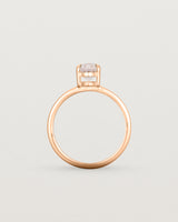 Standing view of the Una Oval Solitaire | Morganite | Rose Gold.