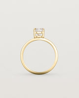Standing view of the Una Oval Solitaire | Rutilated Quartz | Yellow Gold.