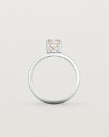 Standing view of the Una Oval Solitaire | Rutilated Quartz | White Gold.
