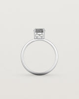 Standing view of the Una Oval Solitaire | Tourmalinated Quartz | White Gold.