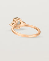 Back view of the Una Oval Trio Ring | Rutilated Quartz & Diamonds | Rose Gold.
