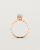 Standing view of the Una Pear Solitaire | Morganite | Rose Gold.