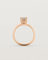Standing view of the Una Pear Solitaire | Rutilated Quartz | Rose Gold.