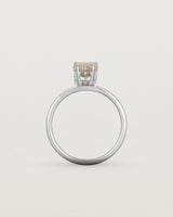 Standing view of the Una Pear Solitaire | Rutilated Quartz | White Gold.