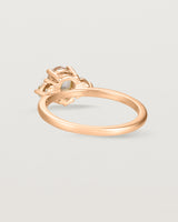 Back view of the Una Pear Trio Ring | Morganite & Diamonds | Rose Gold.
