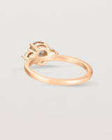 Back view of the Una Pear Trio Ring | Rutilated Quartz & Diamonds | Rose Gold.