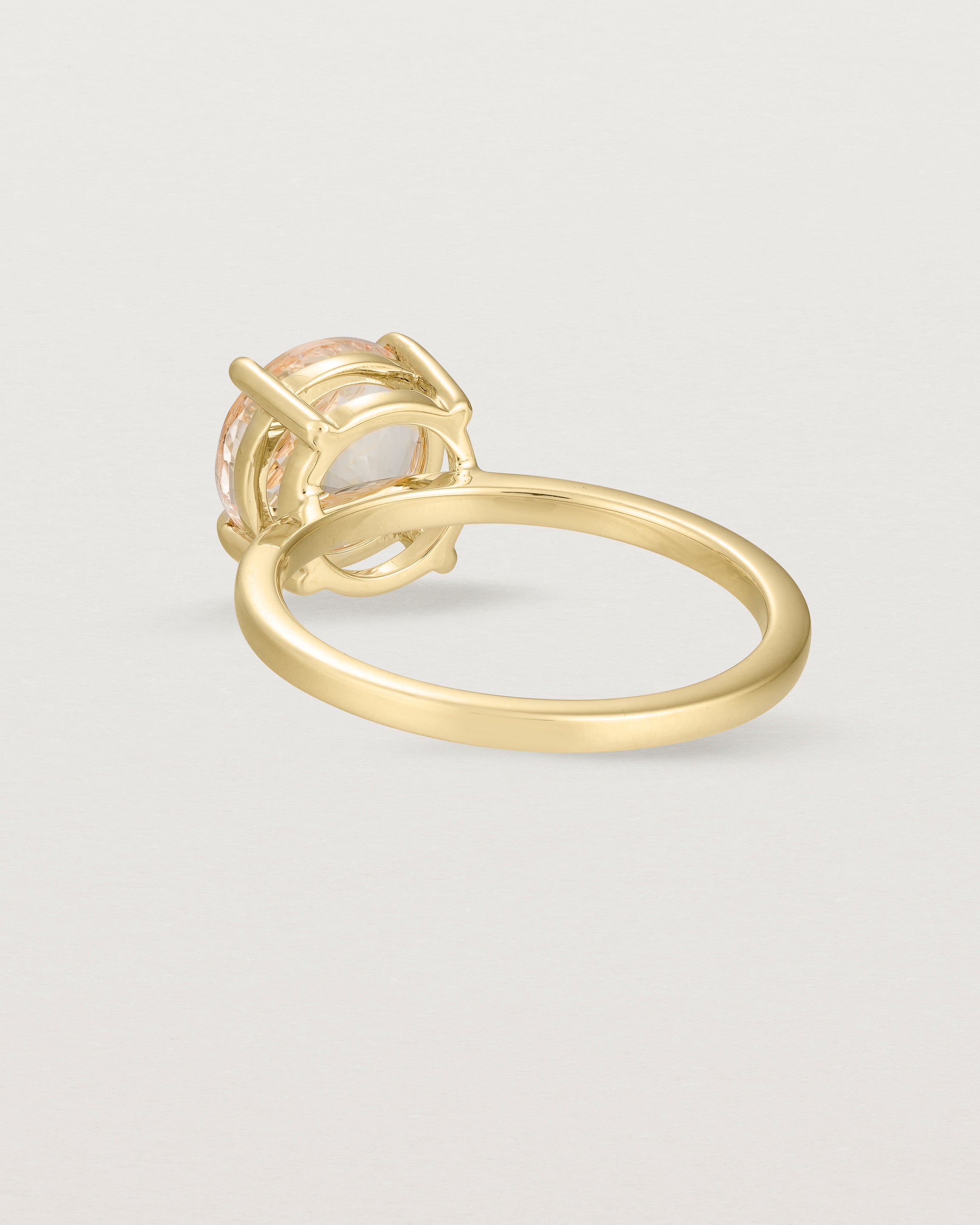 Back view of the Una Round Solitaire | Morganite | Yellow Gold