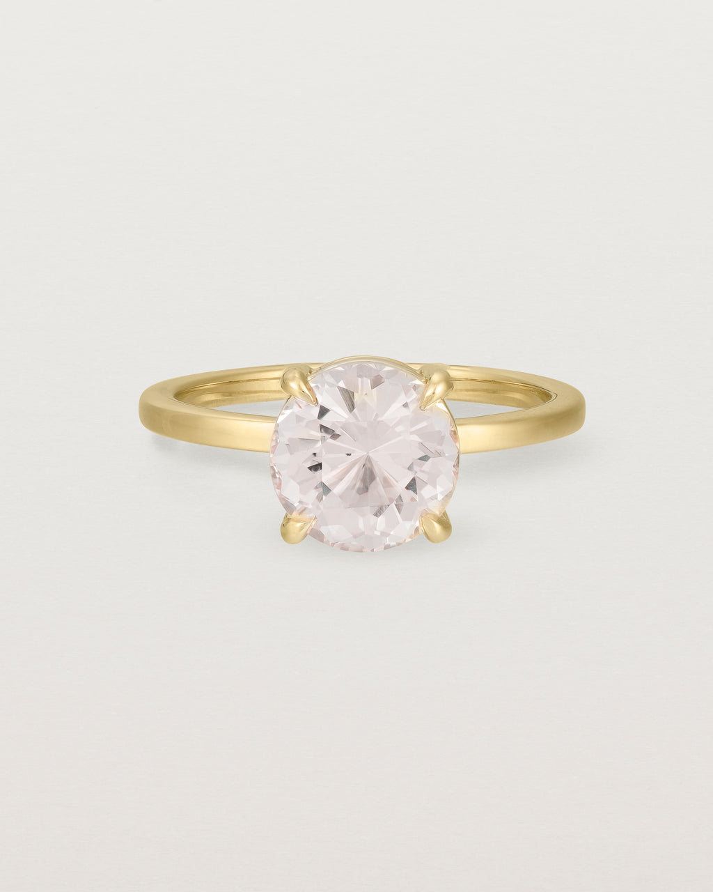 Morganite and yellow gold ring deals