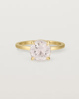 Front view of the Una Round Solitaire | Morganite | Yellow Gold