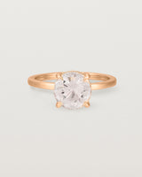 Front view of the Una Round Solitaire | Morganite | Rose Gold.