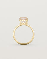 Standing view of the Una Round Solitaire | Morganite | Yellow Gold