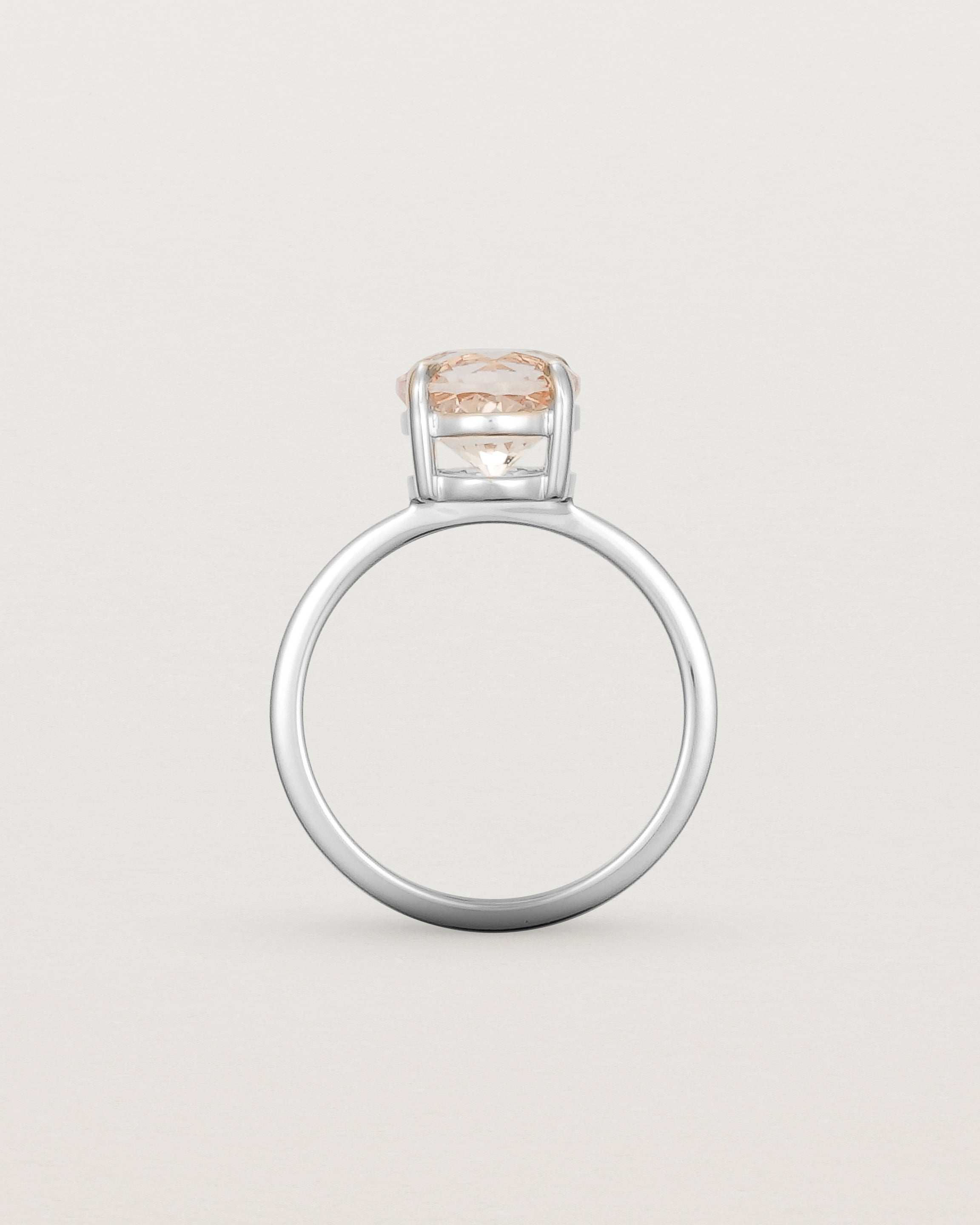Standing view of the Una Round Solitaire | Morganite | Yellow Gold