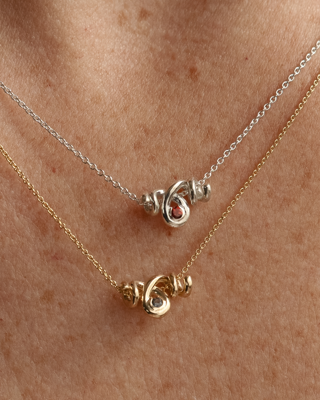 Petite Fold Necklace | Birthstone
