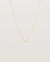 Front view of the Vega Slider Necklace | Diamond | Yellow Gold.