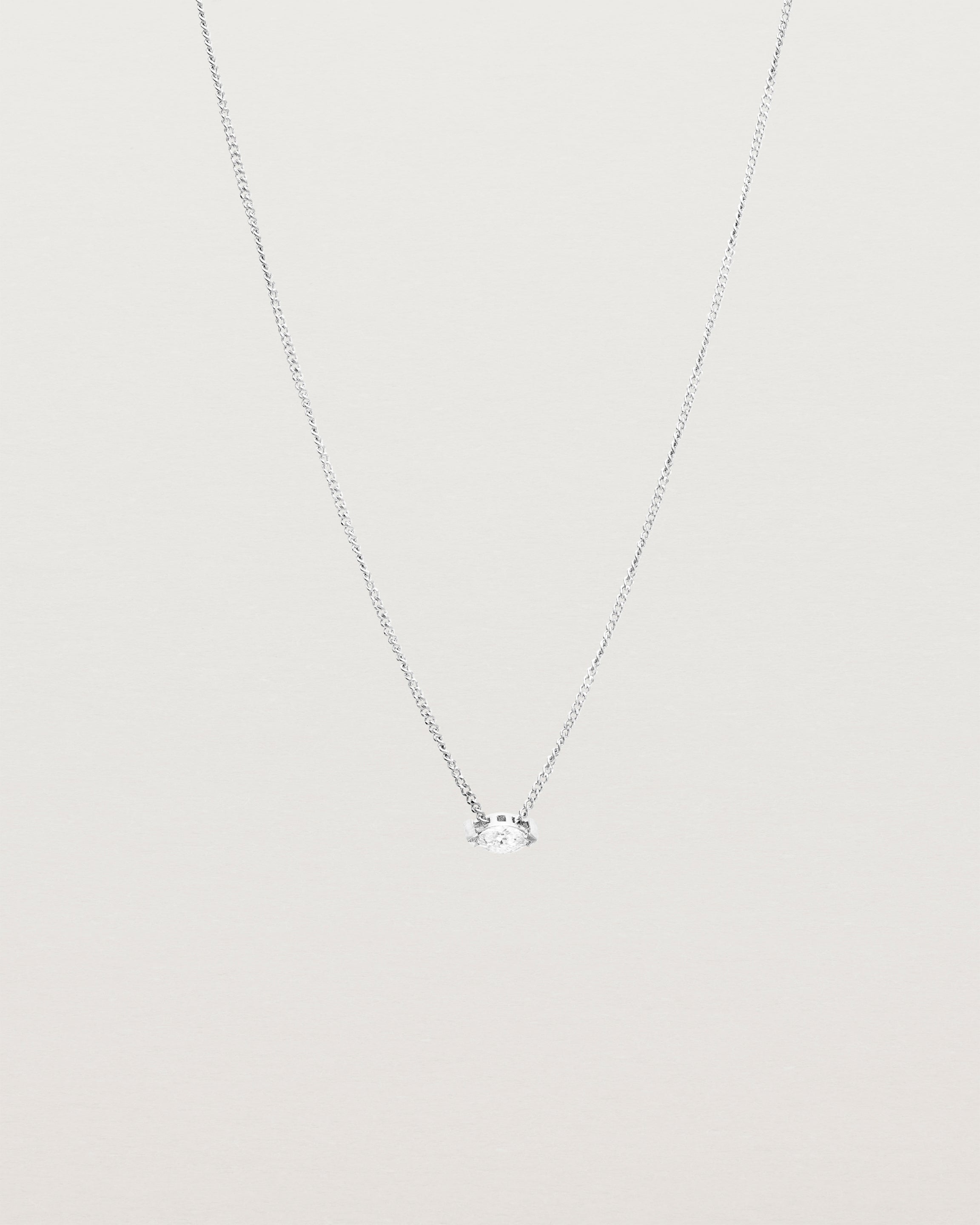 Front view of the Vega Slider Necklace | Diamond | White Gold.