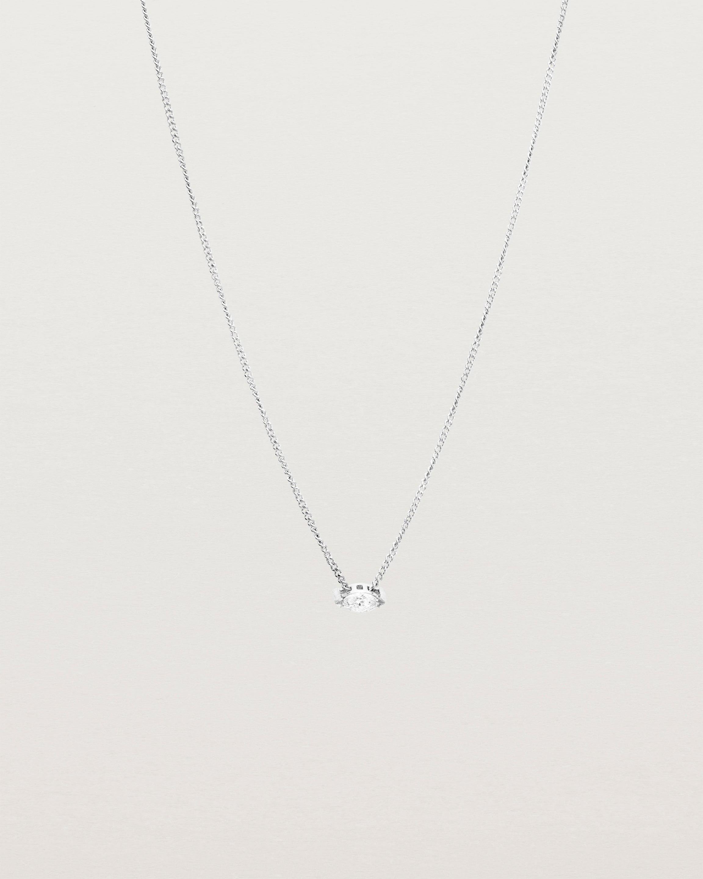 Front view of the Vega Slider Necklace | Diamond | White Gold.