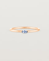 Front view of the Vega Stacking Ring | Sapphire in rose gold.