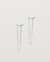 A pair of Vega Loop Studs | Sapphire & Diamond | White Gold.