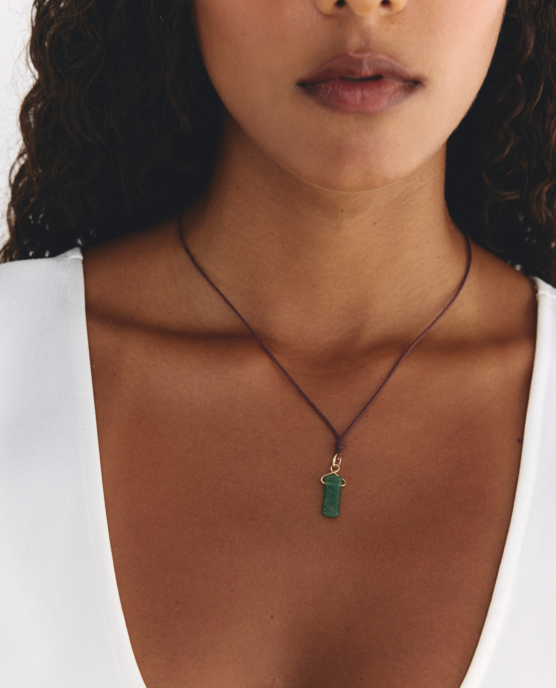 Saira Necklace | Jade & Cotton Cord